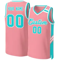 Light Pink Aqua White Classic Mesh Basketball Jersey