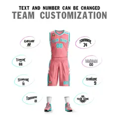 Light Pink Aqua White Classic Mesh Basketball Jersey 4