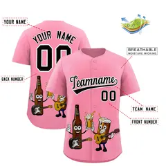 Light Pink Beer Day Parties Baseball Jersey 2