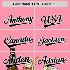 Light Pink Beer Day Parties Baseball Jersey 3