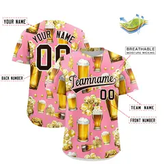 Light Pink Beer Day Parties Baseball Jersey 2
