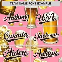 Light Pink Beer Day Parties Baseball Jersey 3