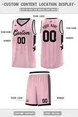 Light Pink Black and White Gradient Star Graffiti Basketball Jersey 5