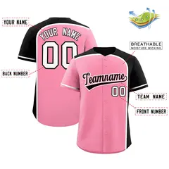 Light Pink Black Color Block Authentic Baseball Jersey 2
