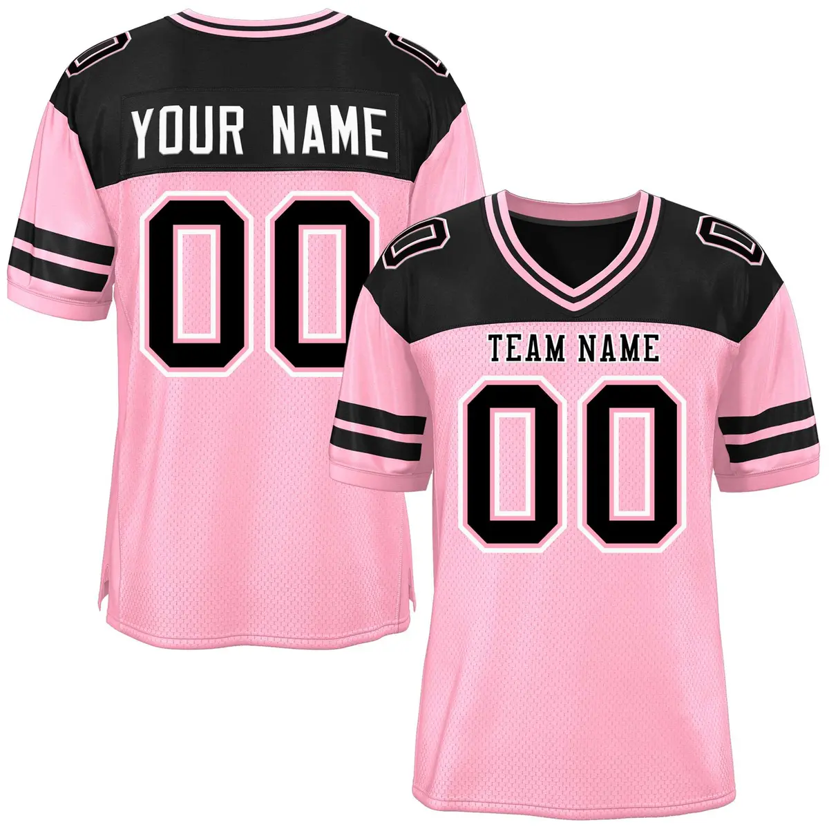 Light Pink Black Color Block Authentic Football Jersey
