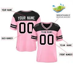 Light Pink Black Color Block Authentic Football Jersey 2