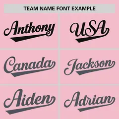 Light Pink Black-Dark Gray Gradient Side Baseball Jersey 3