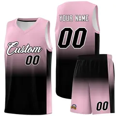 Light Pink Black Gradient Basketball Jersey Sports Uniform