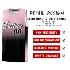 Light Pink Black Gradient Basketball Jersey Sports Uniform 2