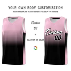 Light Pink Black Gradient Basketball Jersey Sports Uniform 3