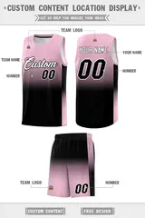 Light Pink Black Gradient Basketball Jersey Sports Uniform 5
