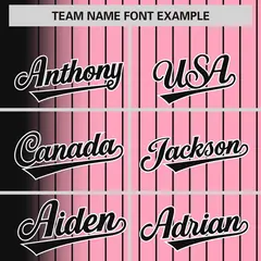 Light Pink Black Gradient Pinstripe Varsity Full-Snap Letterman Baseball Jacket 3
