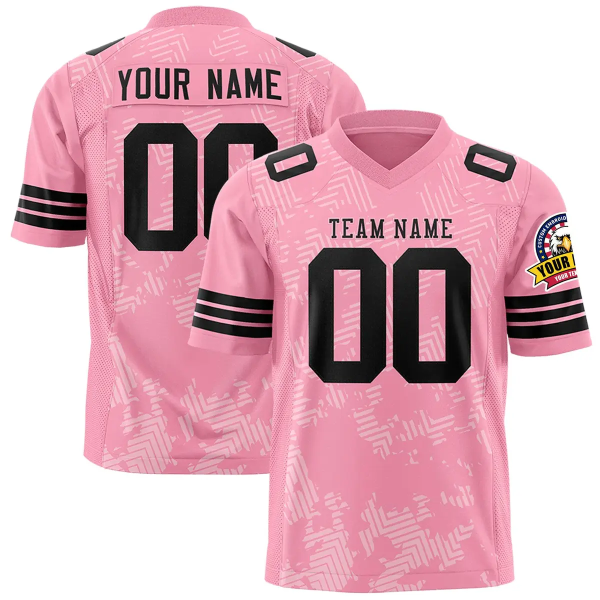 Light Pink Black Graffiti Line Authentic Football Jersey