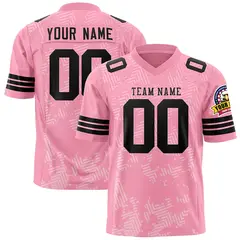 Light Pink Black Graffiti Line Authentic Football Jersey