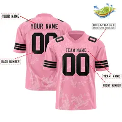 Light Pink Black Graffiti Line Authentic Football Jersey 2