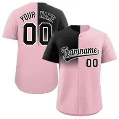 Light Pink Black Half Gradient Authentic Baseball Jersey 1