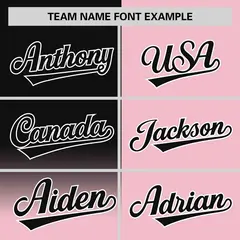 Light Pink Black Half Gradient Authentic Baseball Jersey 3