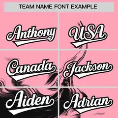 Light Pink Black Ink Pattern Authentic Baseball Jersey 3