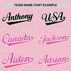 Light Pink Black-Pink Gradient Side Baseball Jersey 3