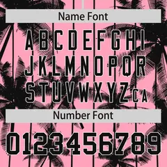 Light Pink Black Pinstripe Coconut Tree Baseball Jersey 4