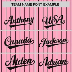 Light Pink Black Pinstripe Raglan Varsity Letterman Baseball Jacket 3