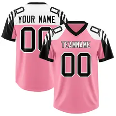 Light Pink Black Raglan Authentic Football Jersey 1