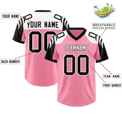 Light Pink Black Raglan Authentic Football Jersey 2