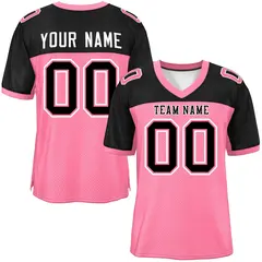 Light Pink-Black Raglan Sleeves Football Jersey 1