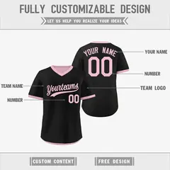 Light Pink Black Reversible Pullover Baseball Jersey 3