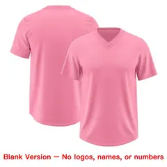 Light Pink Black Sequin Lettering Breathable Football Jersey 7