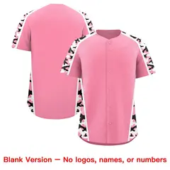 Light Pink Black Side Camo Baseball Jersey 7
