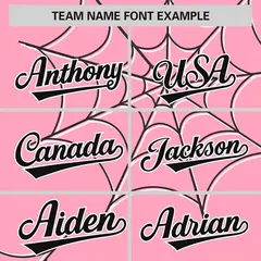Light Pink Black Spider Web Raglan Authentic Baseball Jersey 3