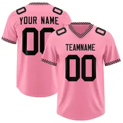 Light Pink Black Square Neckline Classic Football Jersey 1