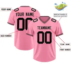 Light Pink Black Square Neckline Classic Football Jersey 2