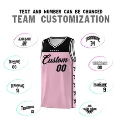 Light Pink Black Star Pattern Sports Basketball Jersey 4