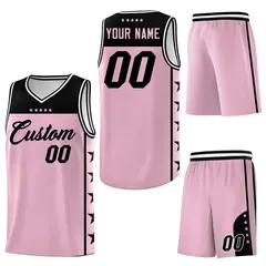Light Pink Black Star Pattern Sports Basketball Jersey 6