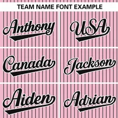 Light Pink Black Stripe Authentic Pullover Baseball Jersey 3
