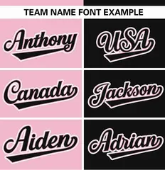 Light Pink Black Stripe-Solid Combo Baseball Jersey 3