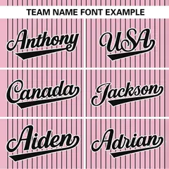 Light Pink Black Stripe Two-Button Softball Jersey 4