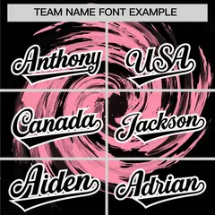Light Pink Black Swirl Graffiti Baseball Jersey 3