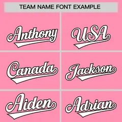 Light Pink Black Thick Stripes Star Pattern Baseball Jersey 3