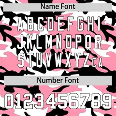 Light Pink Black White Camo Gradient Fashion Baseball Jersey 4