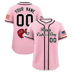 Light Pink Black White Father's Day Classic Baseball Jersey 1