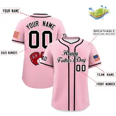 Light Pink Black White Father's Day Classic Baseball Jersey 2