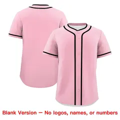 Light Pink Black White Father's Day Classic Baseball Jersey 7