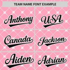 Light Pink Black-White Plaid Authentic Baseball Jersey 3