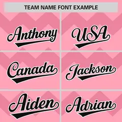 Light Pink Black-White Ripple Baseball Jersey 4
