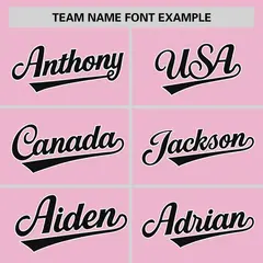 Light Pink Black-White Stripe Raglan Two-Button Softball Jersey 3