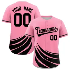 Light Pink Black Wind Mark Graffiti Baseball Jersey 1