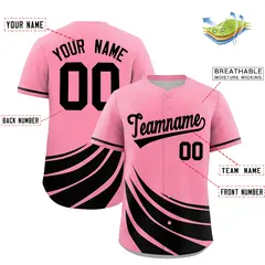Light Pink Black Wind Mark Graffiti Baseball Jersey 2